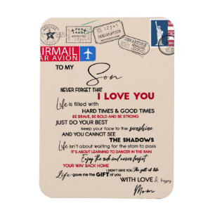 Auf mein Sohn Geschenk, Mama und Sohn, Liebe Brief Magnet