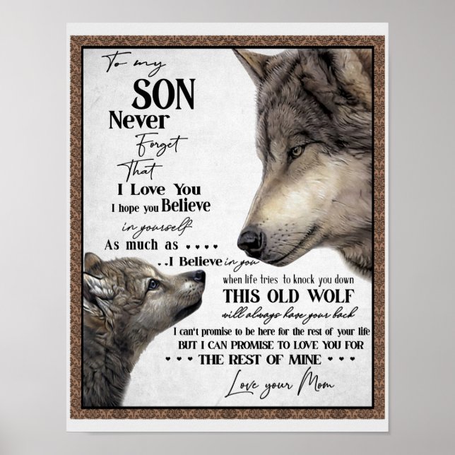 Auf mein Sohn Geschenk, Mama und Sohn, Liebe Brief Poster (Vorne)