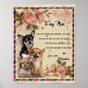 Auf mein Tante-Hund-Blume-Geschenk, Tante-Geburtst Poster