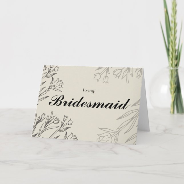 auf meine Bridesmaid-Karte Karte (Vorderseite)