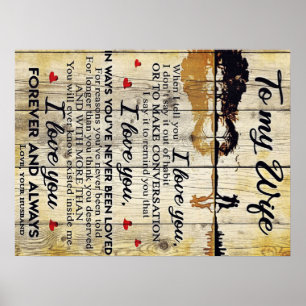 Auf meine Ehefrau Geschenk   Brief an meinen Mann  Poster