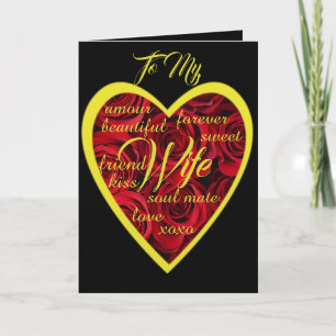 Auf meine Ehefrau liebenswürdige Wörterbuchkarte Feiertagskarte