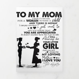 Auf meine Mama Wohngestaltung Geschenk für Urlau Dreifach Gefaltete Ankündigung