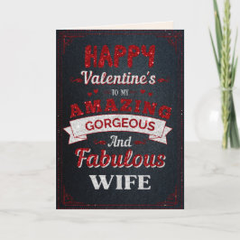 Auf meine Phantastische Ehefrau Glitzer Valentine Karte