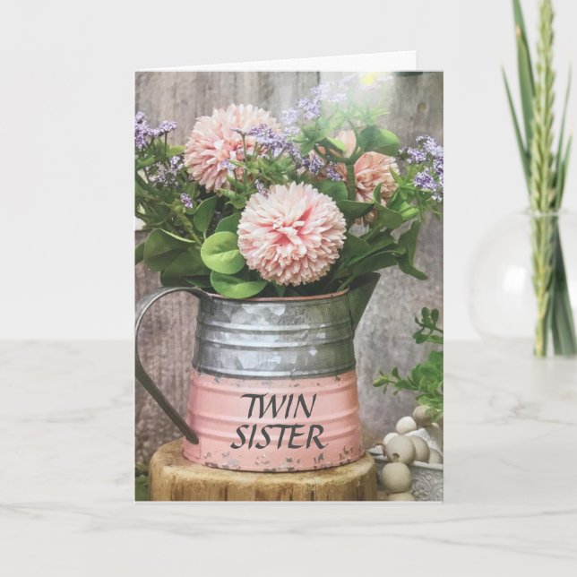 AUF MEINE PHANTASTISCHE **TWIN-SCHWESTER** GEBURTS KARTE (Vorderseite)