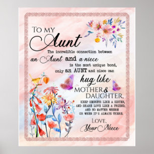 Auf meine Tante von Niece Blume Lover Geschenk Poster