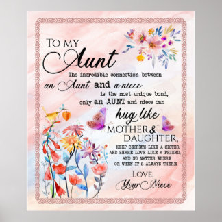 Auf meine Tante von Niece Blume Lover Geschenk Poster