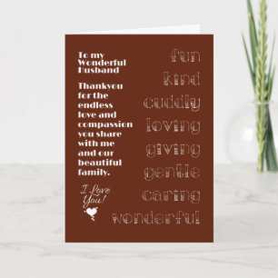 Auf meine wunderbare Ehemannskarte Karte