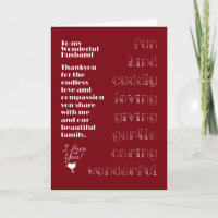 Auf meine wunderbare Ehemannskarte