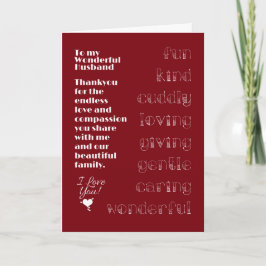 Auf meine wunderbare Ehemannskarte Karte