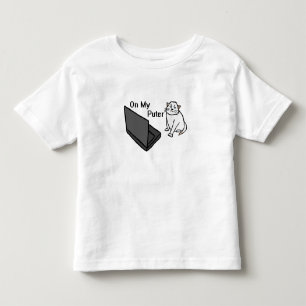 Auf meinem lustigen Computer Weiße Katzen-Meme Kleinkind T-shirt