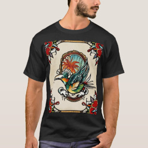 Auf meinem T - Shirt ist ein Vogelbild gemacht
