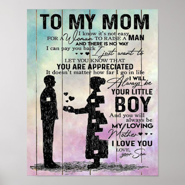 Auf meinen Mama-Brief, das beste Geschenk für Mama Poster (Vorne)