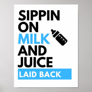 Auf Milch und Saft schlürfen Cute Baby Boy Hip Hop Poster
