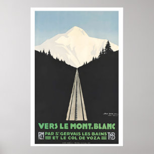 Auf Mont Blanc zu Vintage Reiseposter - Gerahmt Poster