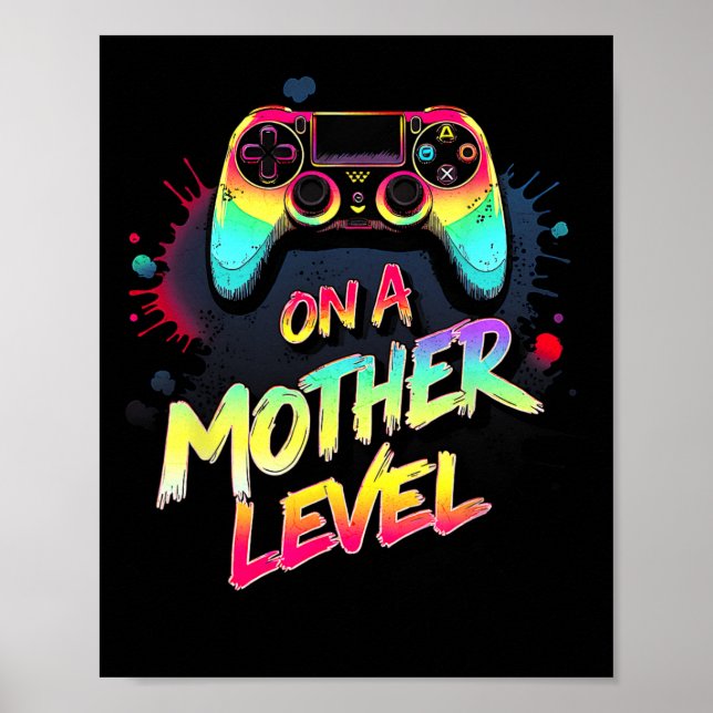 Auf Mutterebene - Muttertag Gamer-Mama Retro-C Poster (Vorne)