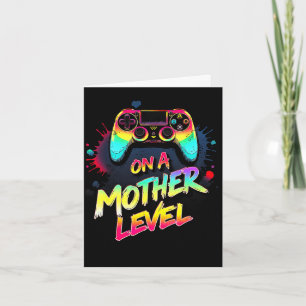 Auf Mutterebene zum Muttertag Gamer-Mutter Retro Karte