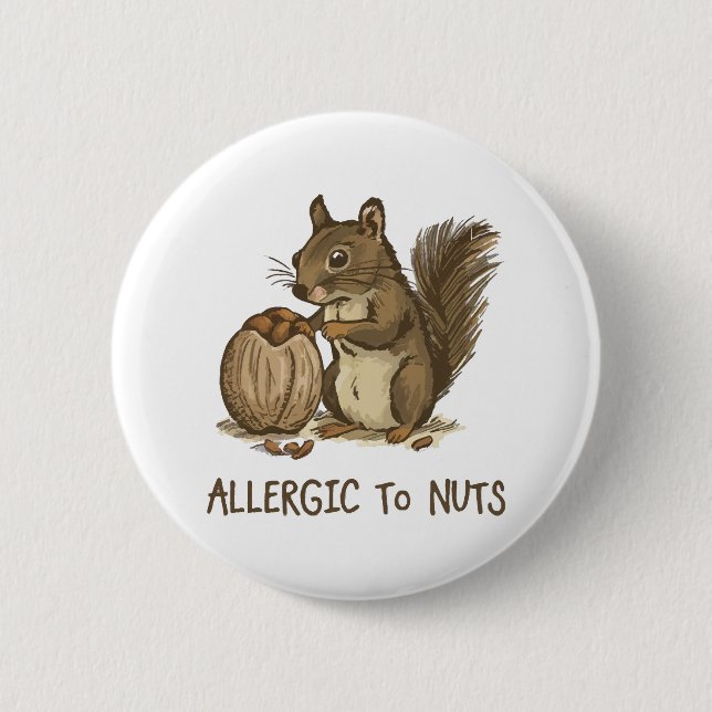 Auf Nüsse allergisch Button (Vorderseite)