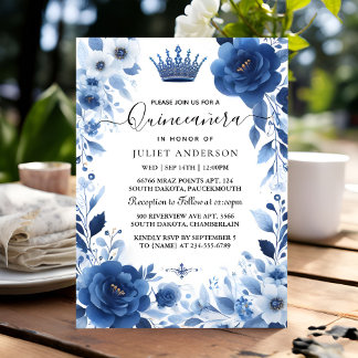 Auf Ombre Elfenbein Ice Sky Gold Royal Blue Quince Einladung