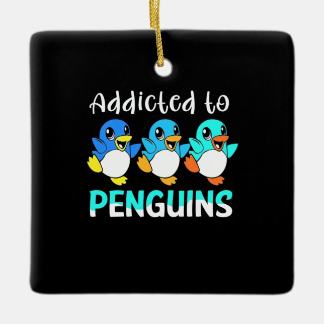 Auf Pinguine aufgepasst Keramikornament (Vorderseite)
