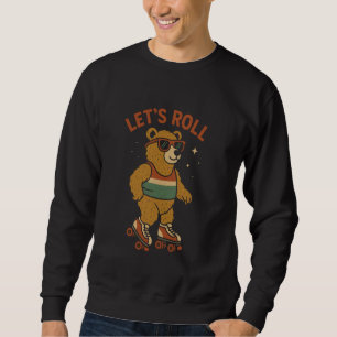 Auf Roller-Skaten Bären lassen Sie das Retro-Comic Sweatshirt