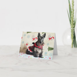 Auf Santa Paws Card schauen (mit Text) Karte