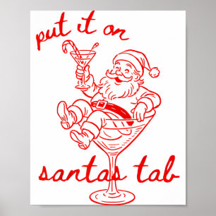 Auf Santas Rechnung setzen Lustiges Weihnachten Sa Poster