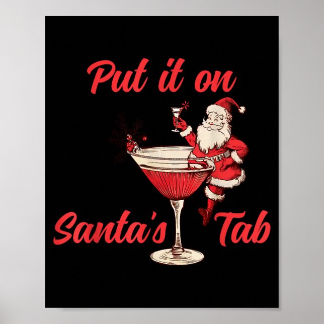 Auf Santas Rechnung setzen Lustiges Weihnachten Sa Poster (Vorne)