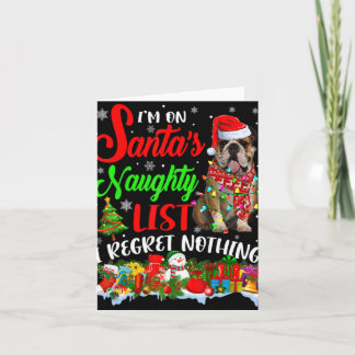 Auf Santas unartiger Liste Xmas English Bulldog Karte