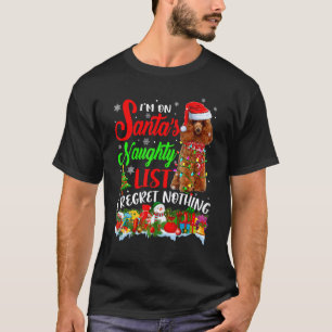 Auf Santas unartiger Liste Xmas Pudel T-Shirt