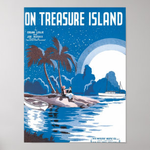 Auf Schatzinsel Vintager Songbook Cover Poster