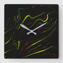 Auf schwarzem Fond zeigen sich die grünen und rote