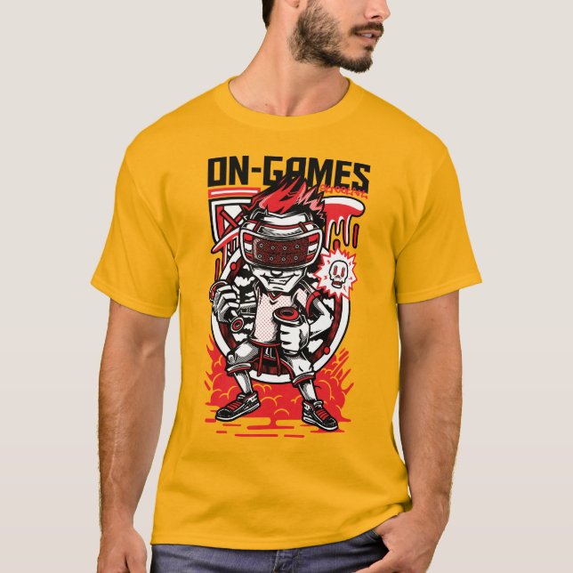 Auf-Spiele cooler T-Shirt-T - Shirt für (Vorderseite)