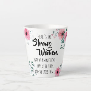 Auf starke Frauen Aquarell-Blumen BFF Milchtasse
