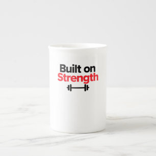 Auf Stärke gebaut - Gym & Hustle Stärke Shirt Prozellantasse