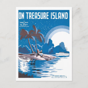 Auf Treasure Island Vintage Songbook Cover Postkarte