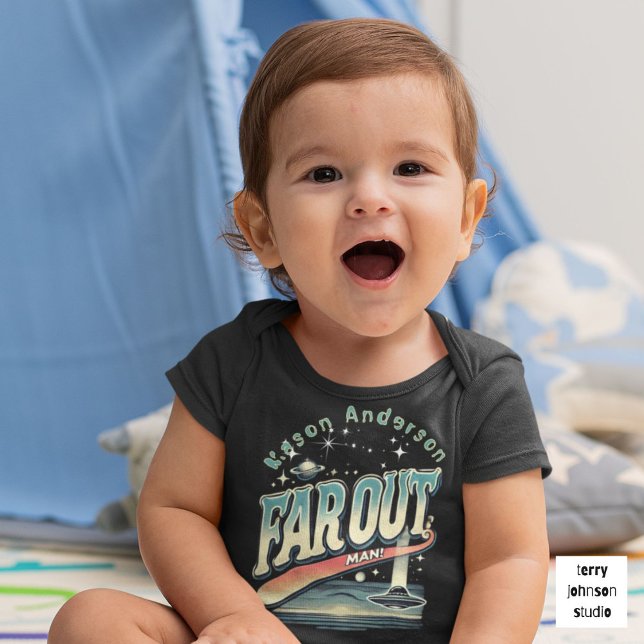 Auf Truckin'Retro 60er Personalisiert rosa behalte Baby Strampler (Von Creator hochgeladen)