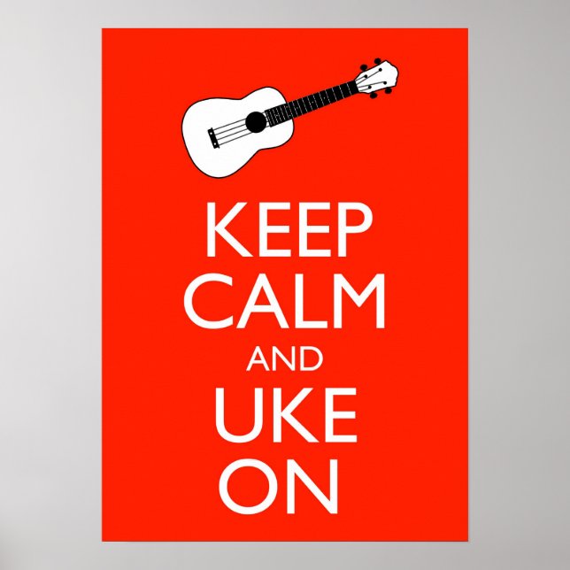 Auf Ukulele Poster Print Ruhe und Uke behalten (Vorne)