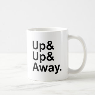 Auf und ab Fliegender Motivationsausdruck Tasse