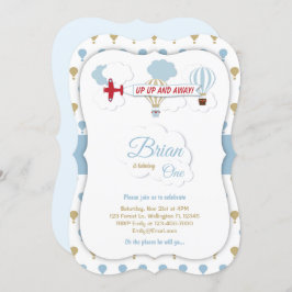 Auf und ab! Flugzeugeinladung zum Geburtstag Einladung