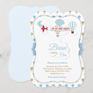 Auf und ab! Flugzeugeinladung zum Geburtstag Einladung