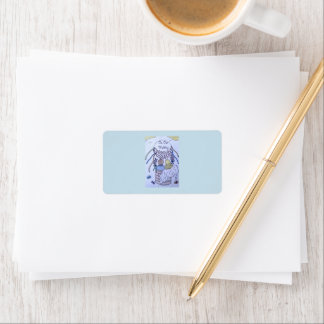 Auf und ab in einer Heißluftballon-Rücksendeadress Adressaufkleber