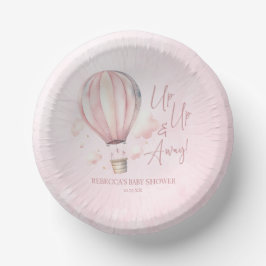 Auf und ab! Pink Hot Air Ballon Babydusche Pappteller