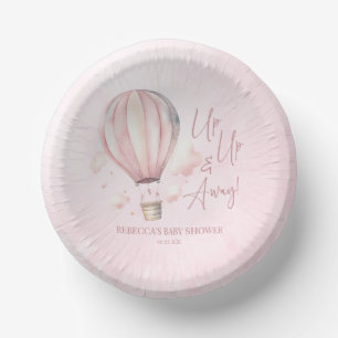 Auf und ab! Pink Hot Air Ballon Babydusche Pappteller