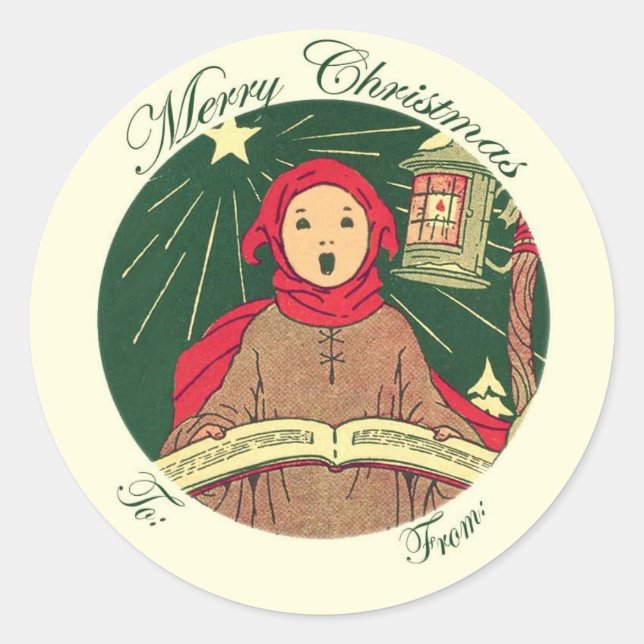 Auf und ab Weihnachts-Geschenketikett Runder Aufkleber (Vorderseite)