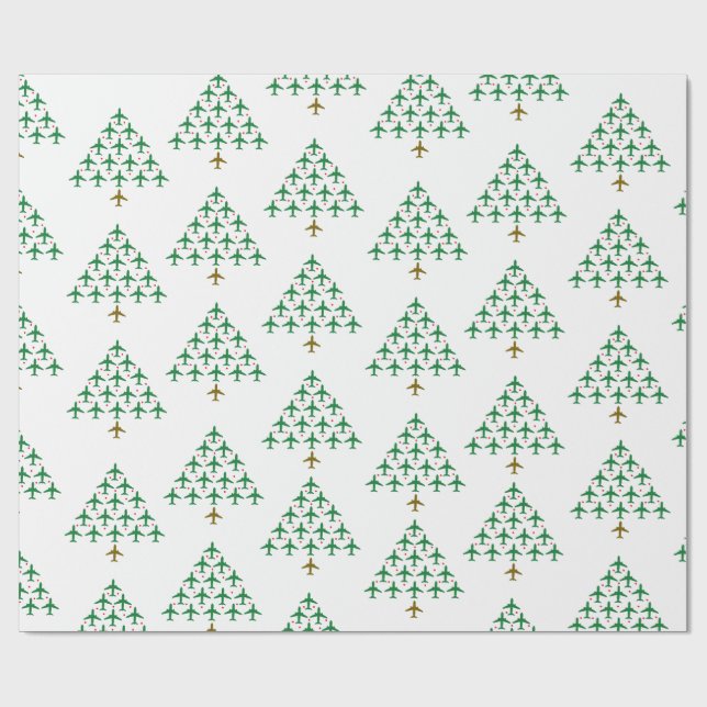 Auf und ab Weihnachtsbaum Geschenkpapier (Flach)