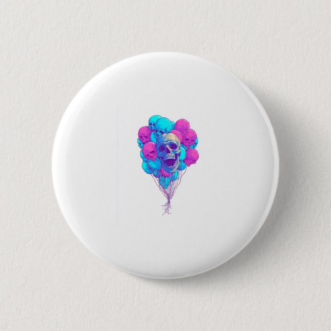 Auf und � Funny Floating Skull Button (Vorderseite)