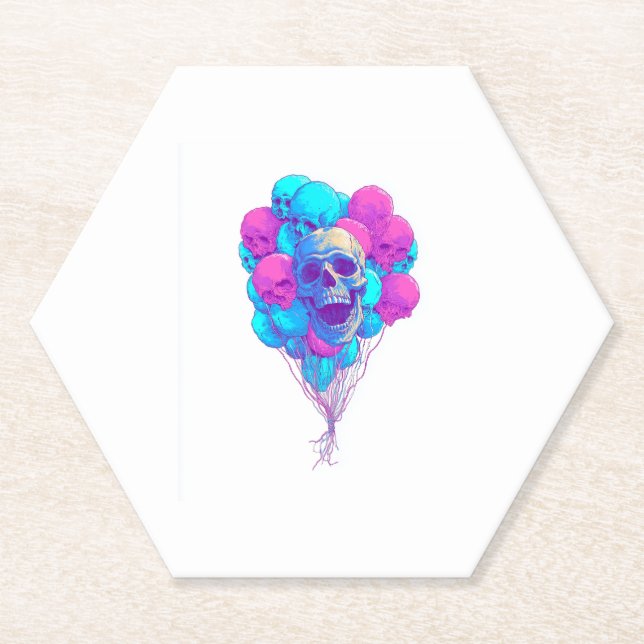 Auf und � Funny Floating Skull Untersetzer (Vorderseite)