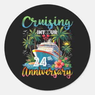 Auf unserer 24. Jahrestag-Reise 24 Jahre Ehe Runder Aufkleber