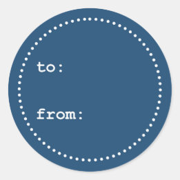 Auf/von Blue White Christmas-Geschenkmarke Runder Aufkleber